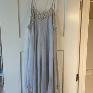 White lace satin dress